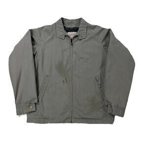 Vintage McGregor 60s Full Zip Blouson Zip Jacket Lined Grey Distressed Medium